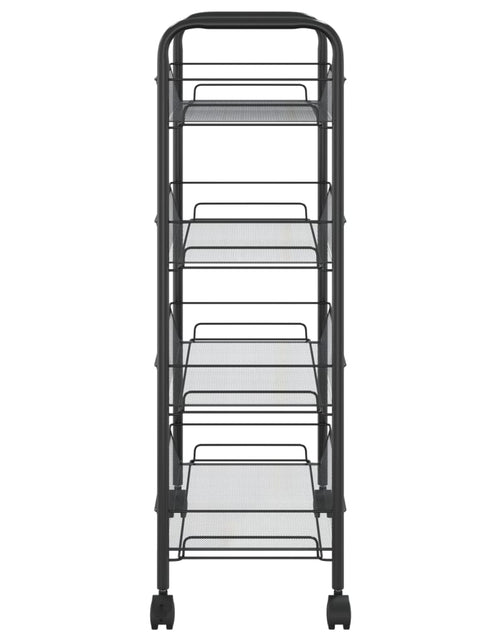 Загрузите изображение в средство просмотра галереи, Cărucior de bucătărie, 4 niveluri, negru, 46x26x85 cm, fier
