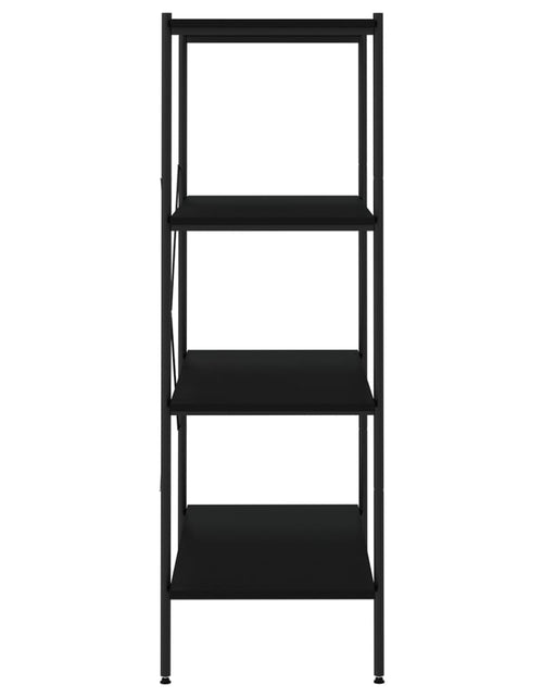 Загрузите изображение в средство просмотра галереи, Unitate cu rafturi pe 4 niveluri, negru, 80x40x130 cm
