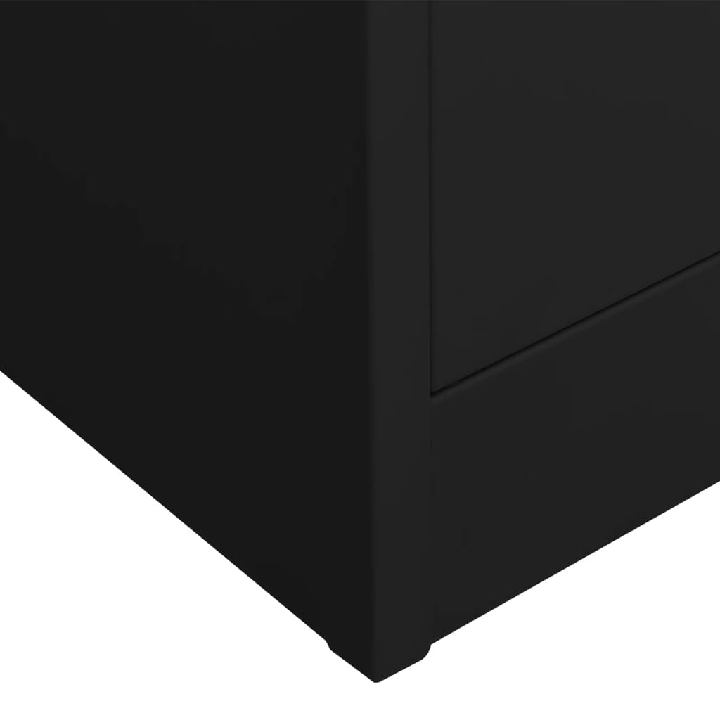 Dulap de birou, negru, 90x40x180 cm, oțel