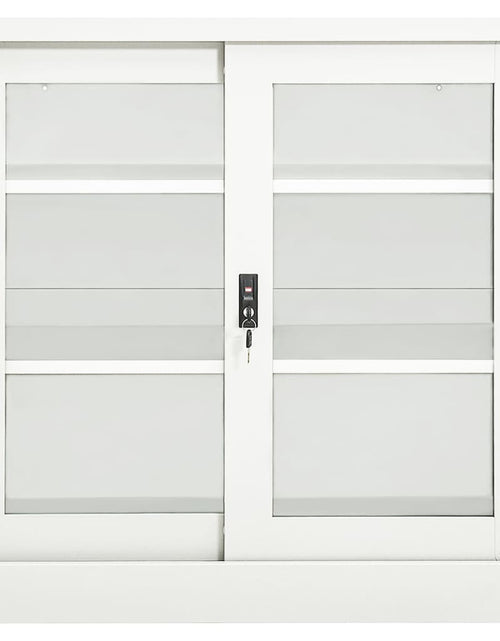 Загрузите изображение в средство просмотра галереи, Dulap cu ușă glisantă, alb, 90x40x90 cm, oțel
