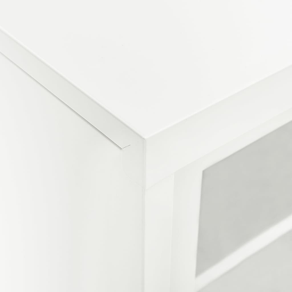 Dulap cu ușă glisantă, alb, 90x40x90 cm, oțel