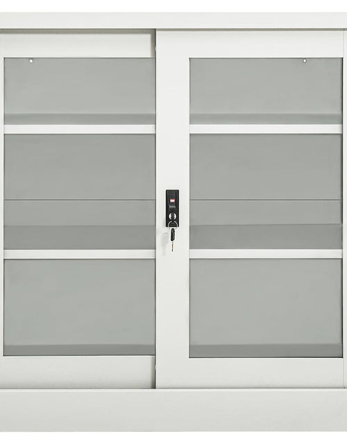Загрузите изображение в средство просмотра галереи, Dulap cu ușă glisantă, gri deschis, 90x40x90 cm, oțel
