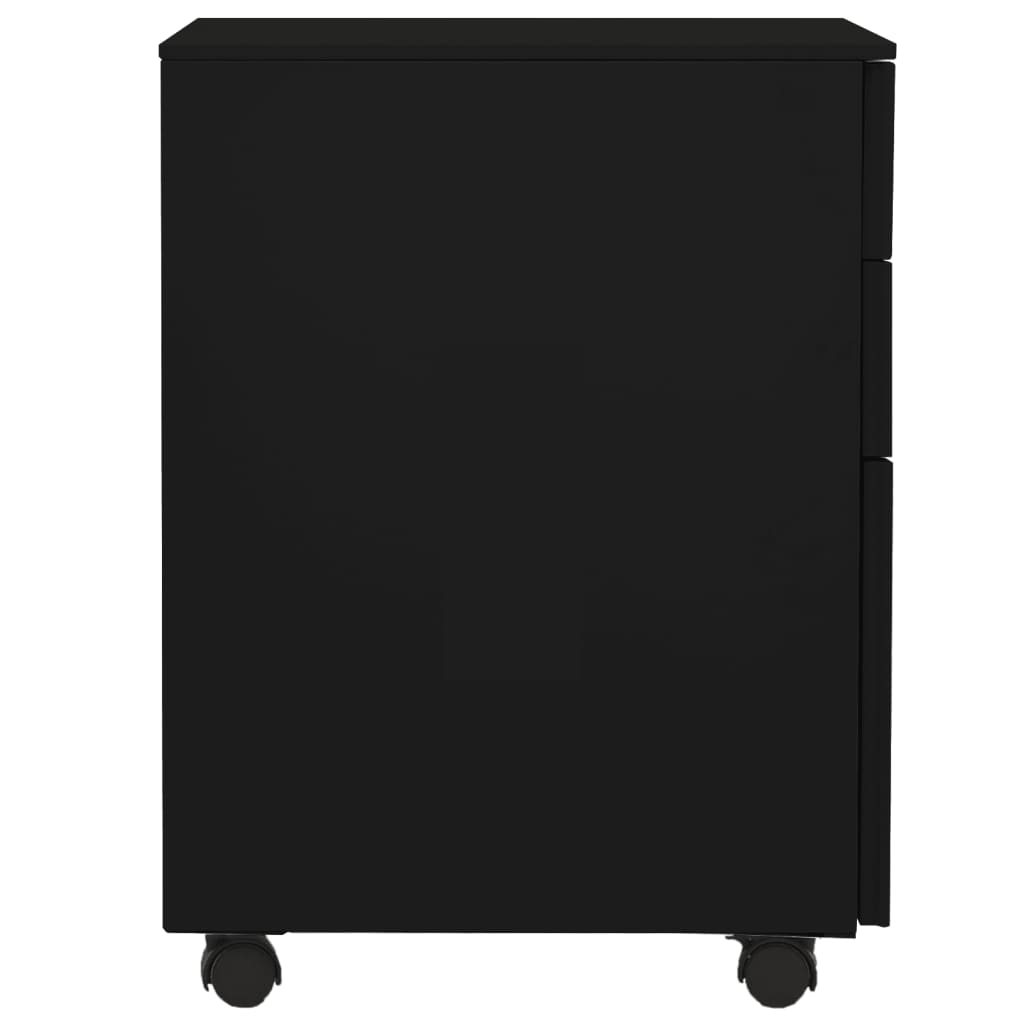 Dulap dosare mobil, negru, 39x45x60 cm, oțel