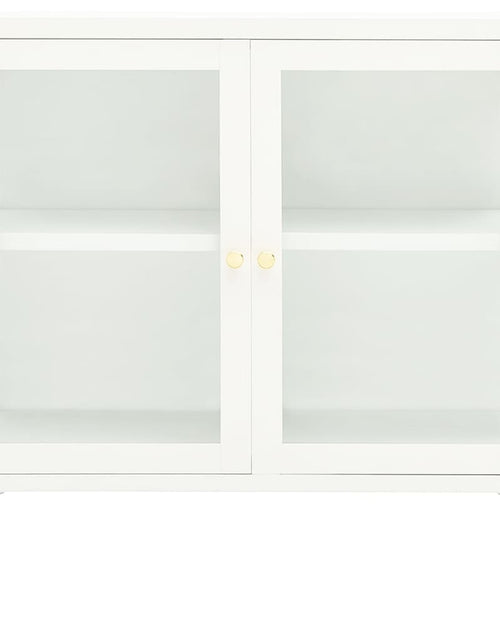 Загрузите изображение в средство просмотра галереи, Servantă, alb, 70x35x70 cm, oțel și sticlă

