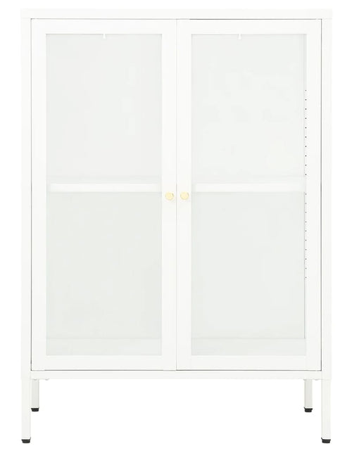 Încărcați imaginea în vizualizatorul Galerie, Servantă, alb, 75x35x105 cm, oțel și sticlă
