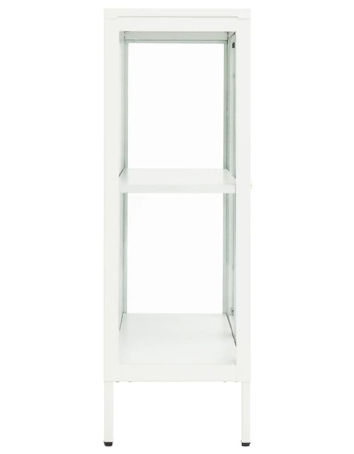 Încărcați imaginea în vizualizatorul Galerie, Servantă, alb, 75x35x105 cm, oțel și sticlă
