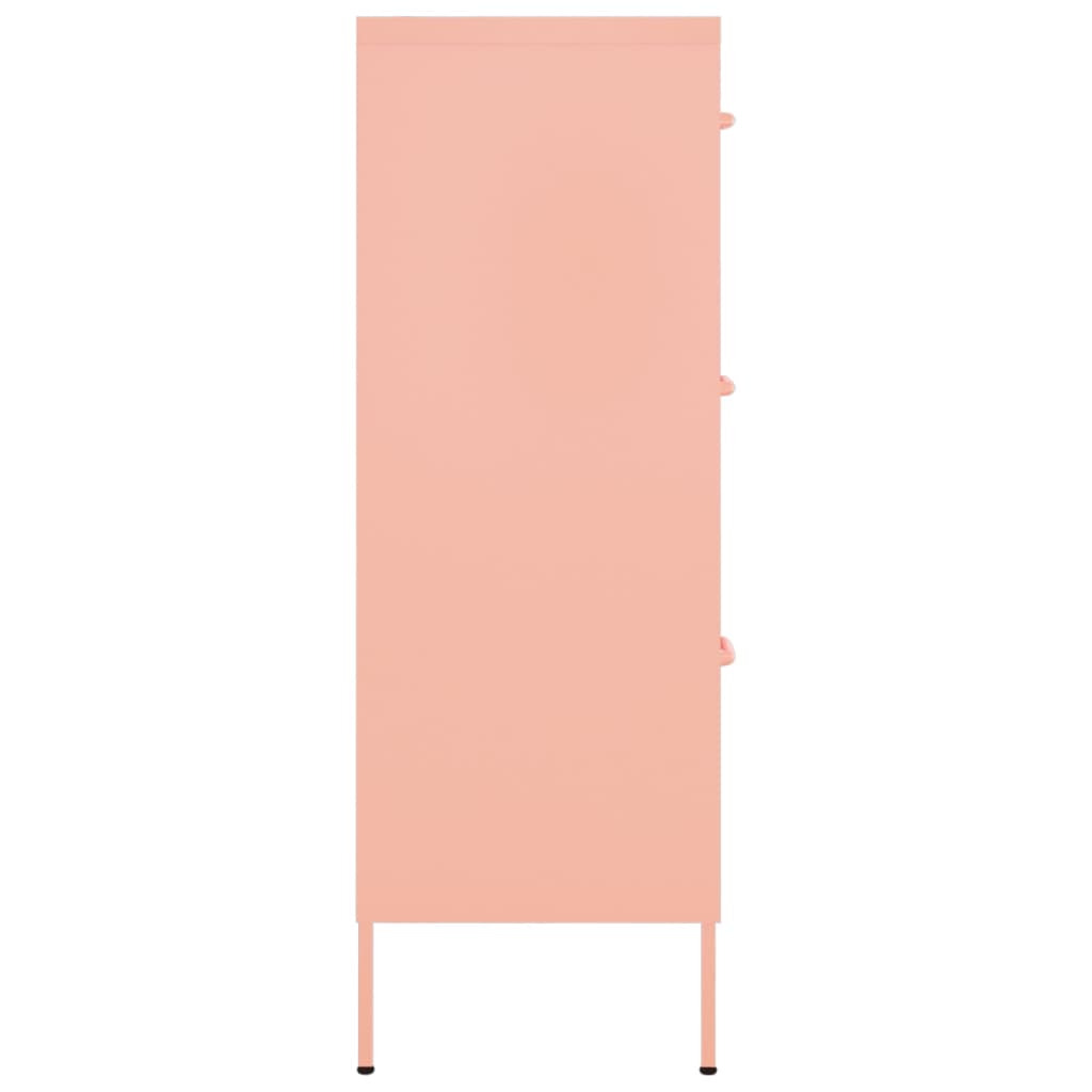Dulap cu sertare, roz, 80x35x101,5 cm, oțel