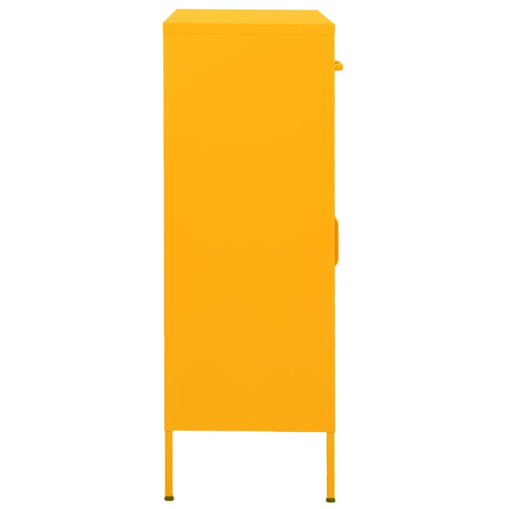 Dulap de depozitare, galben muștar, 80x35x101,5 cm, oțel