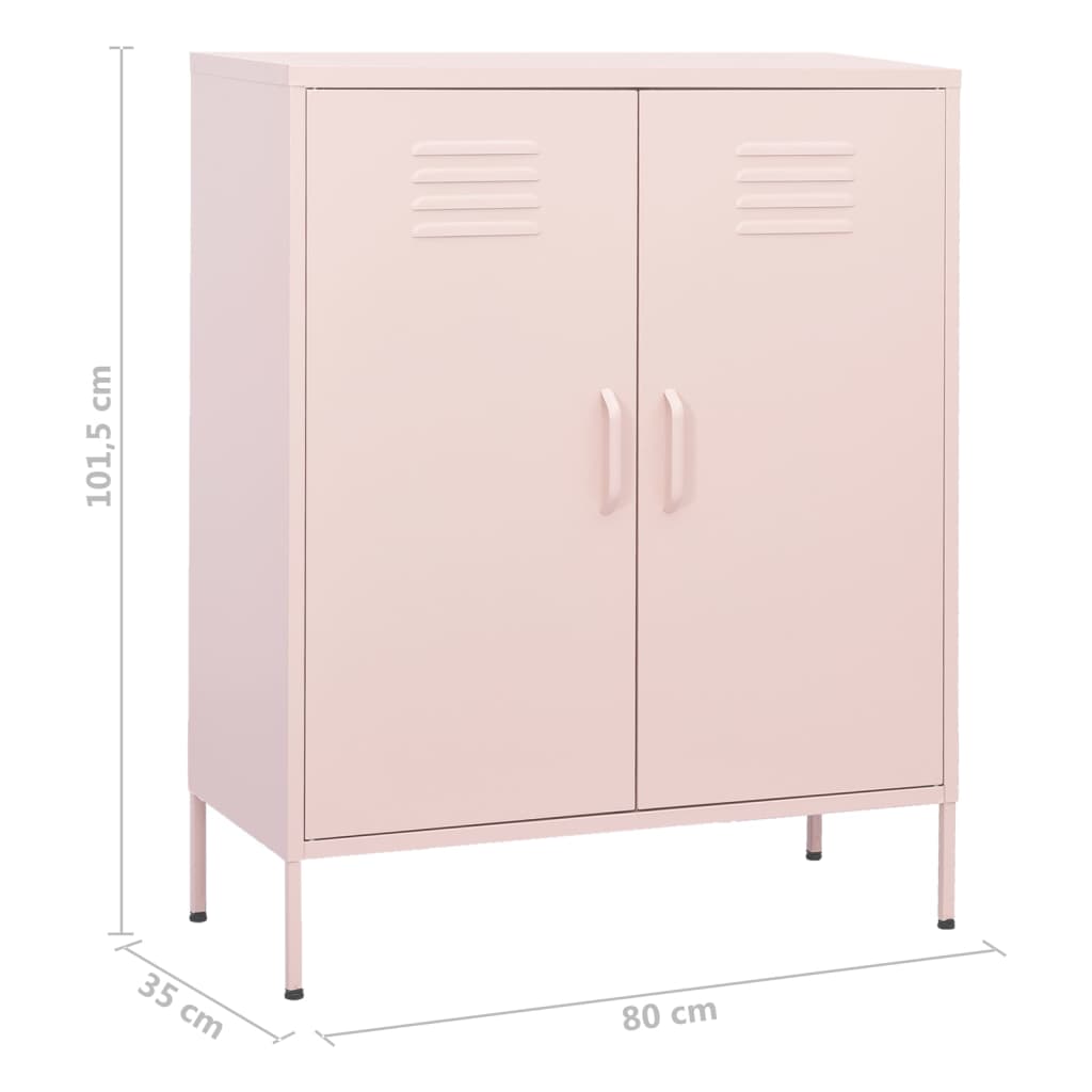 Dulap de depozitare, roz, 80x35x101,5 cm, oțel