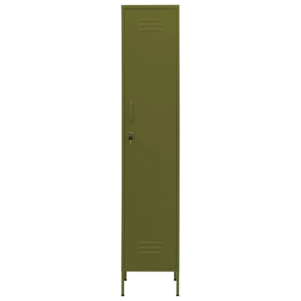 Dulap de vestiar, verde măsliniu, 35x46x180 cm oțel
