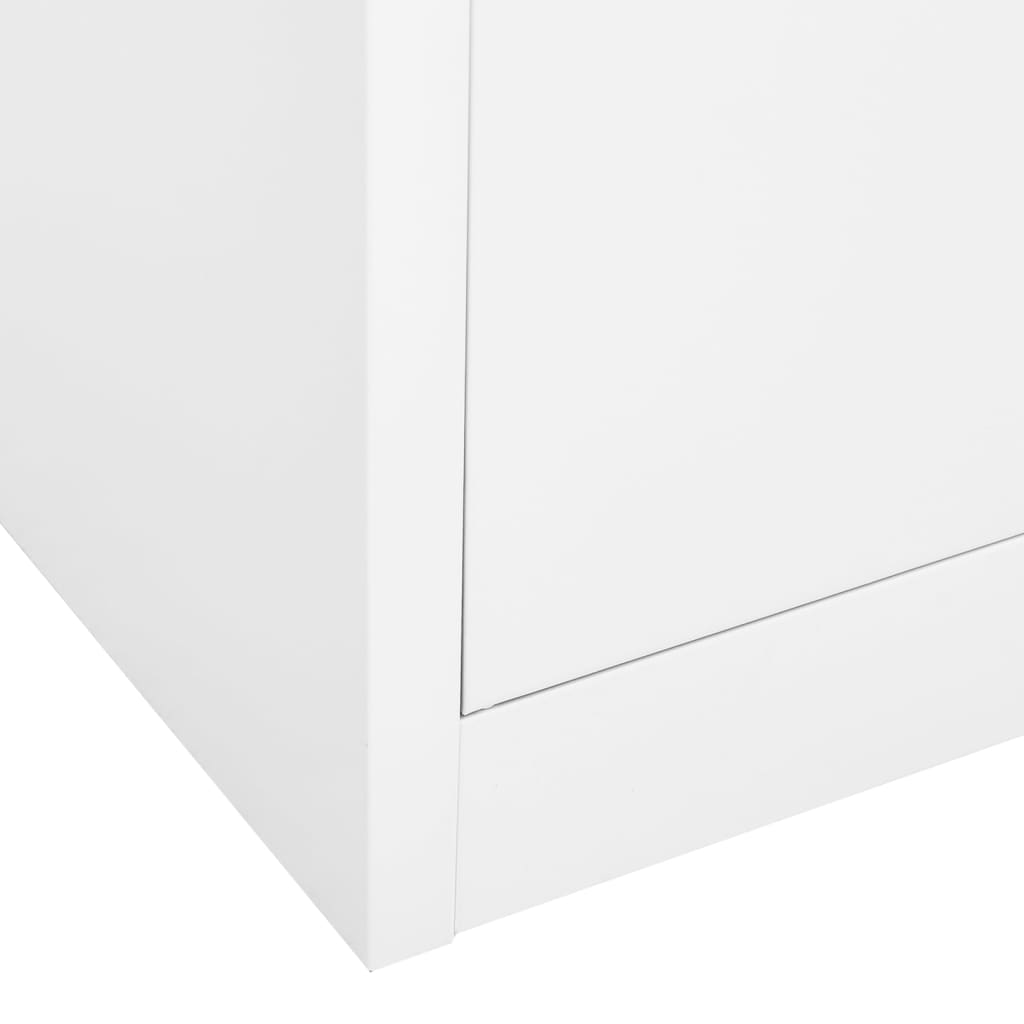 Dulap de birou, alb, 90x40x180 cm, oțel/sticlă securizată
