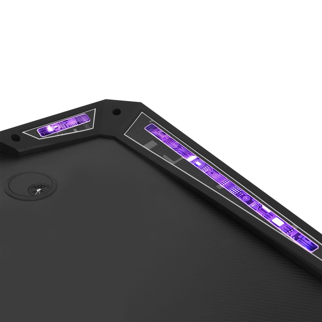 Birou de gaming LED cu picioare în formă de Y negru 90x60x75 cm - Lando