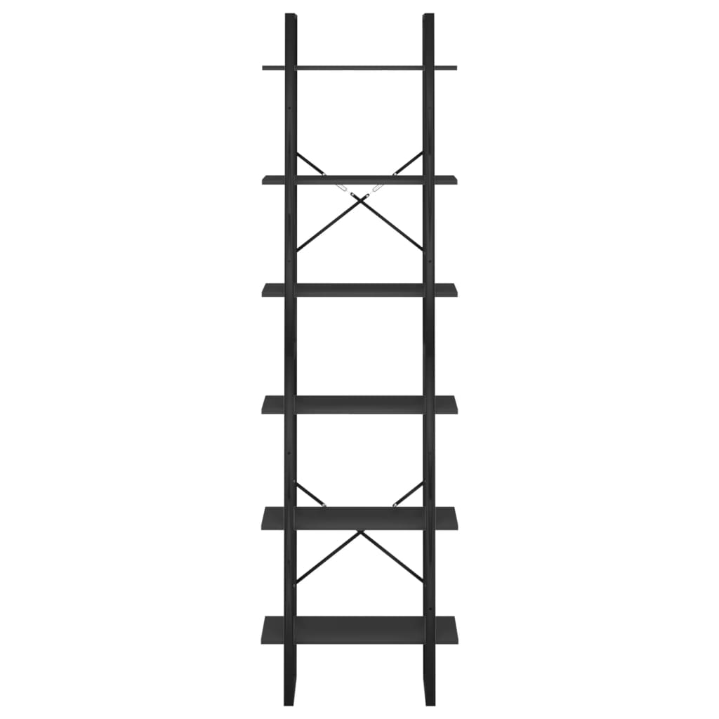 Raft de depozitare, negru, 60x30x210 cm, lemn compozit