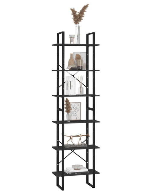 Încărcați imaginea în vizualizatorul Galerie, Raft de depozitare, negru, 60x30x210 cm, lemn compozit
