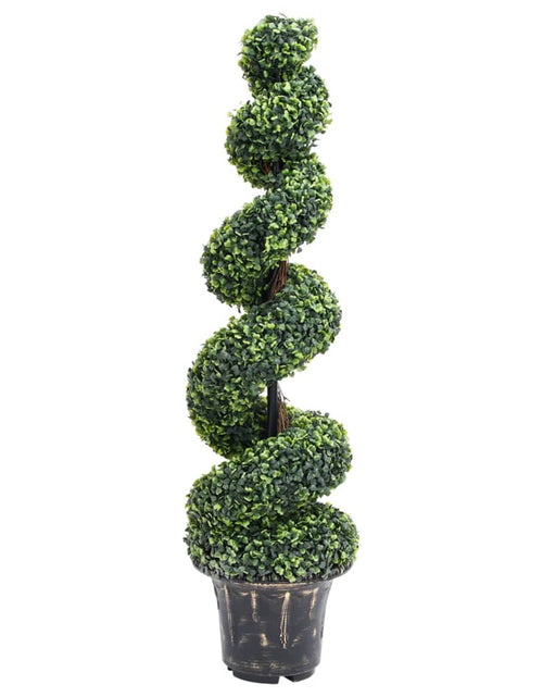 Încărcați imaginea în vizualizatorul Galerie, Plantă artificială de cimișir cu ghiveci, verde, 117cm, spirală - Lando
