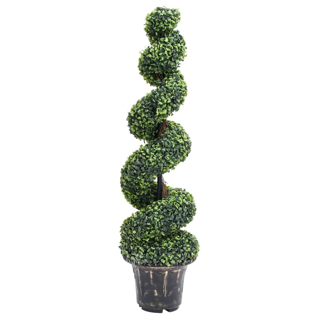 Plantă artificială de cimișir cu ghiveci, verde, 117cm, spirală - Lando