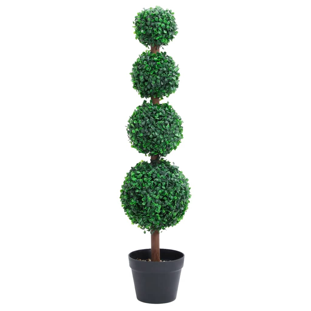 Plantă artificială cimișir cu ghiveci, verde, 90cm, formă minge