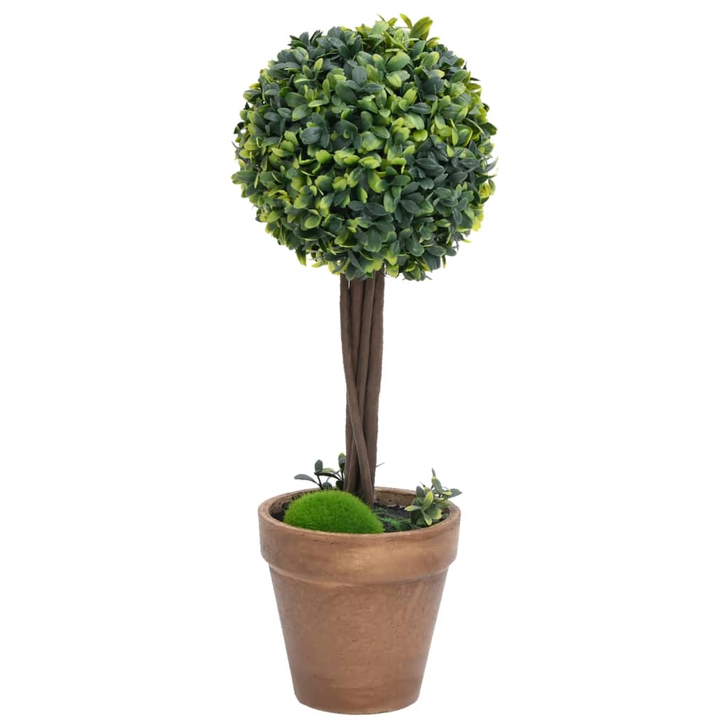 Plante artificiale cimișir cu ghiveci, 2 buc. verde 33 cm minge