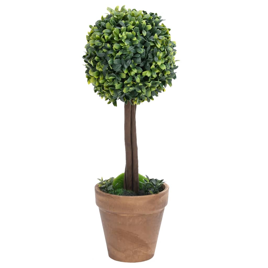 Plante artificiale cimișir cu ghiveci 2 buc. verde 56 cm minge