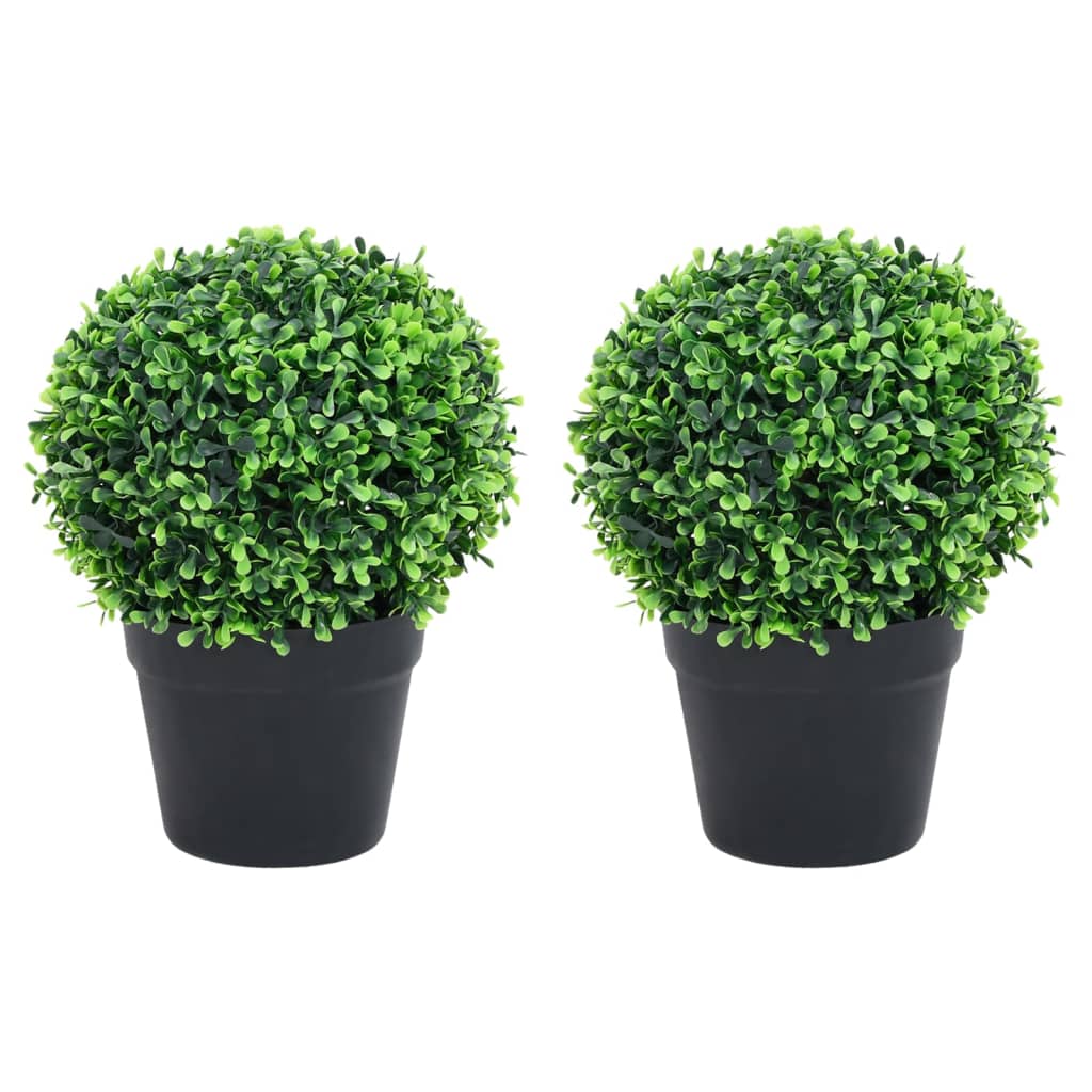 Plante artificiale cimișir cu ghiveci, 2 buc. verde 37 cm minge