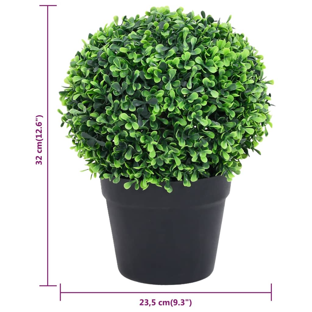 Plante artificiale cimișir cu ghiveci, 2 buc. verde 32 cm minge