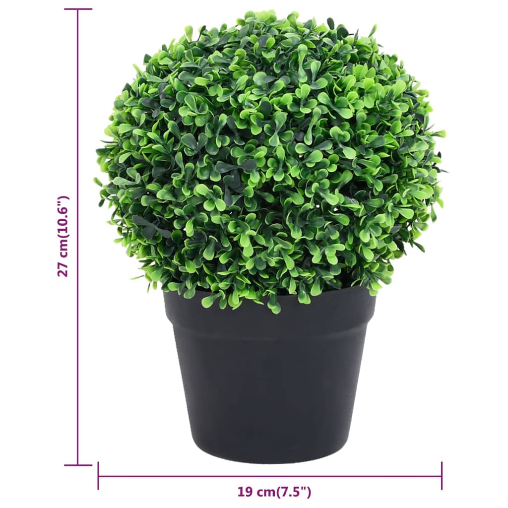 Plante artificiale cimișir cu ghiveci, 2 buc. verde 27 cm minge