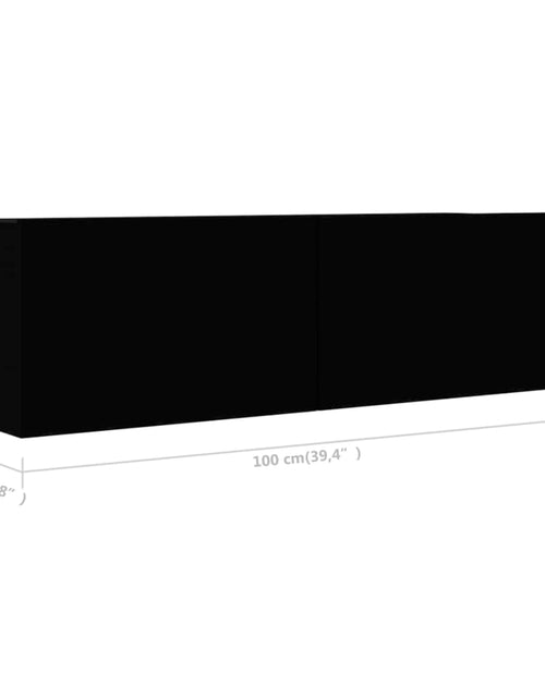 Încărcați imaginea în vizualizatorul Galerie, Dulapuri TV, 4 buc., negru, 100x30x30 cm, lemn prelucrat
