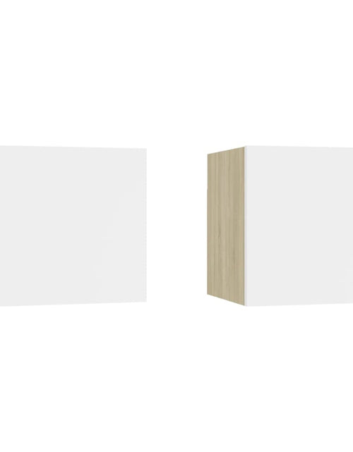 Încărcați imaginea în vizualizatorul Galerie, Noptiere, 2 buc., alb și stejar Sonoma, 30,5x30x30cm, PAL
