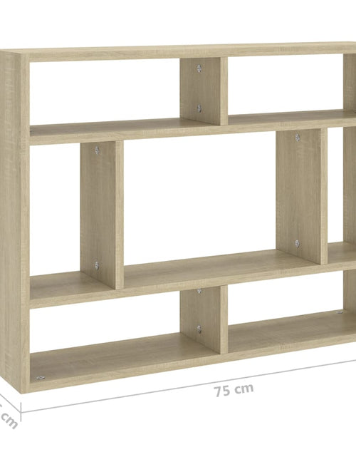 Загрузите изображение в средство просмотра галереи, Raft de perete, stejar Sonoma, 75x16x55 cm, PAL
