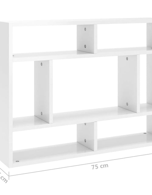 Загрузите изображение в средство просмотра галереи, Raft de perete, alb extralucios, 75x16x55 cm, PAL
