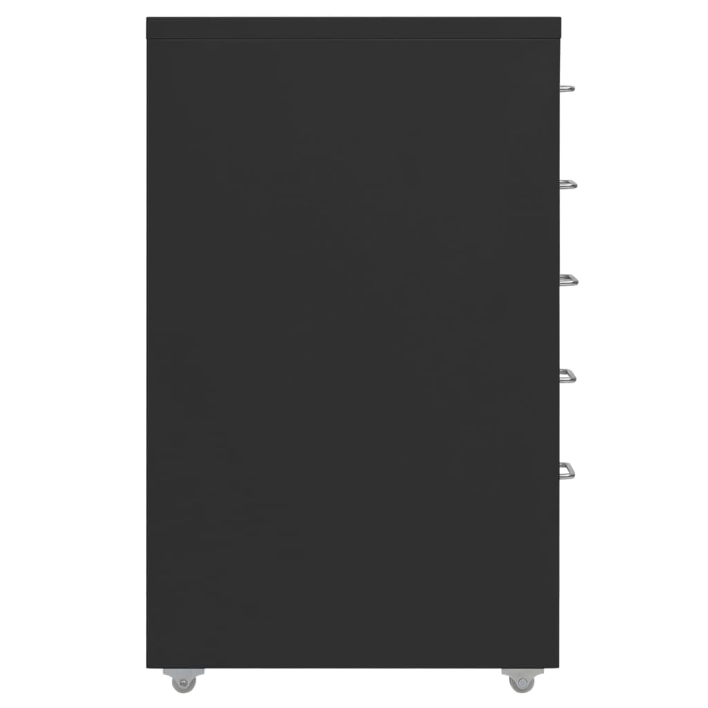 Fișet mobil, negru, 28x41x69 cm, metal - Lando