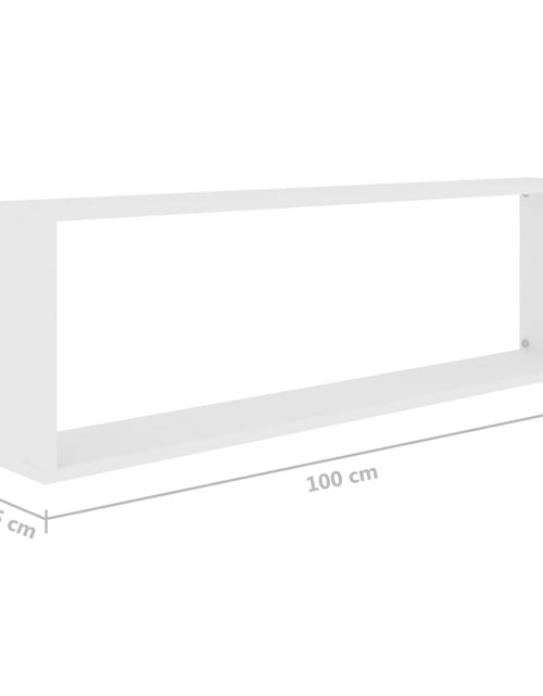 Încărcați imaginea în vizualizatorul Galerie, Rafturi de perete cub, 4 buc., alb, 100x15x30cm PAL
