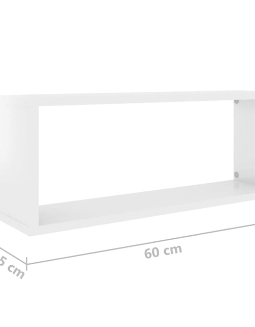 Încărcați imaginea în vizualizatorul Galerie, Rafturi de perete cub, 6 buc., alb extralucios, 60x15x23 cm PAL
