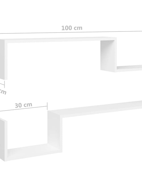 Загрузите изображение в средство просмотра галереи, Rafturi de perete, 2 buc., alb, 100x15x20 cm, PAL - Lando
