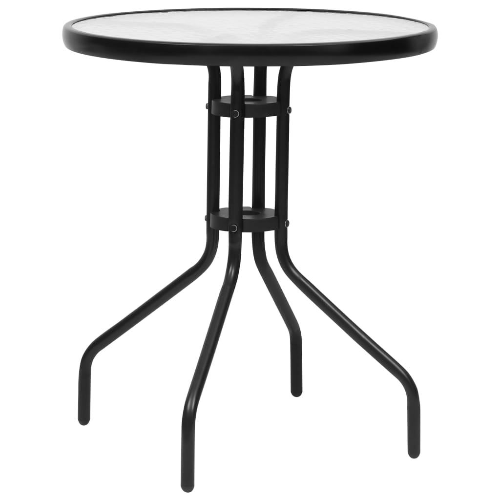 Set mobilier de grădină, 3 piese, negru