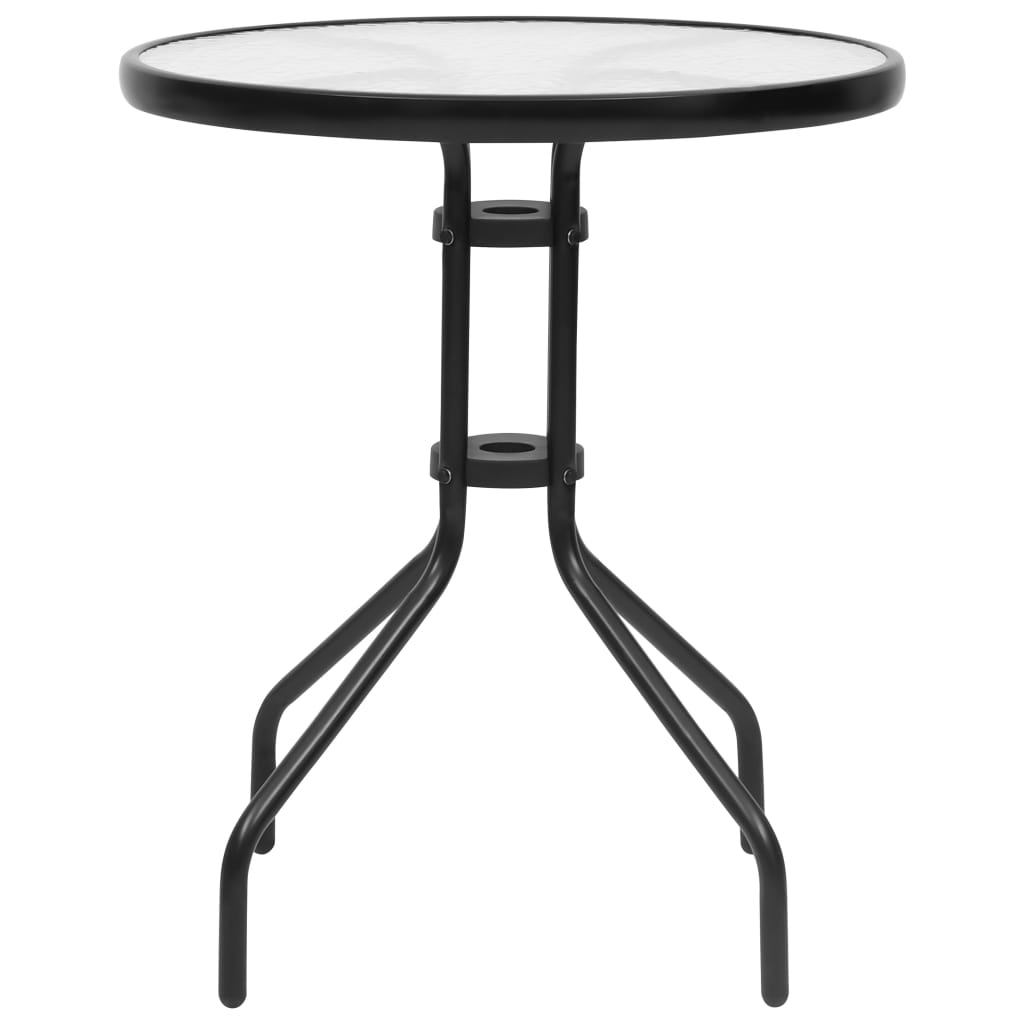 Set mobilier de grădină, 3 piese, negru