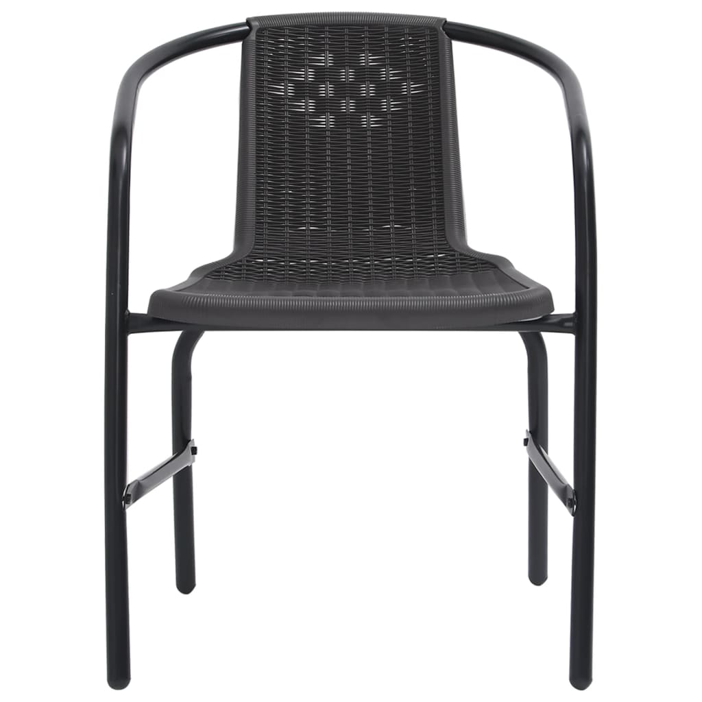 Set mobilier de grădină, 3 piese, negru