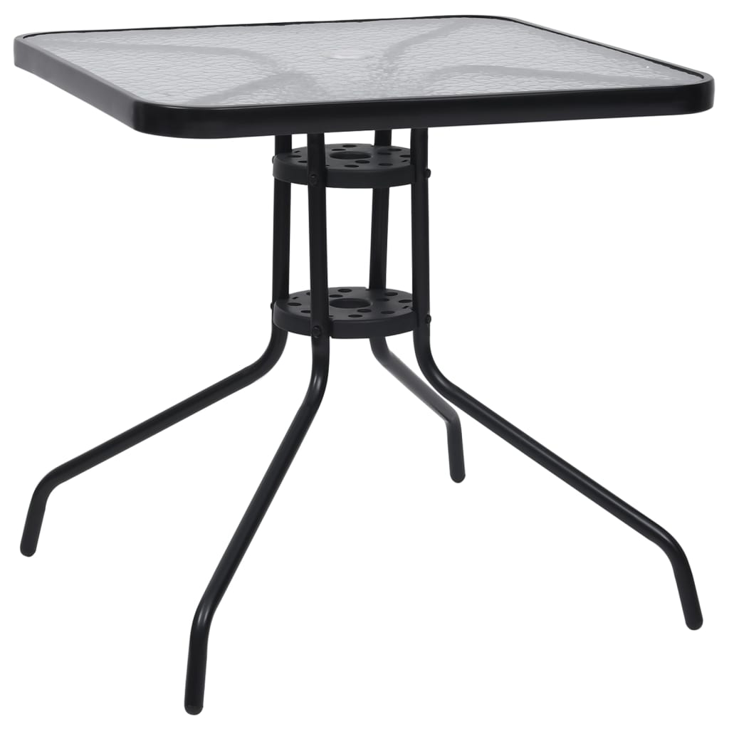 Set mobilier de grădină, 5 piese, negru