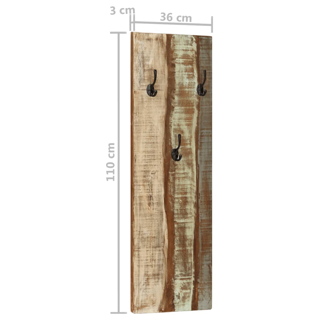 Cuier de haine de perete 2 buc. 36x3x110 cm lemn masiv reciclat