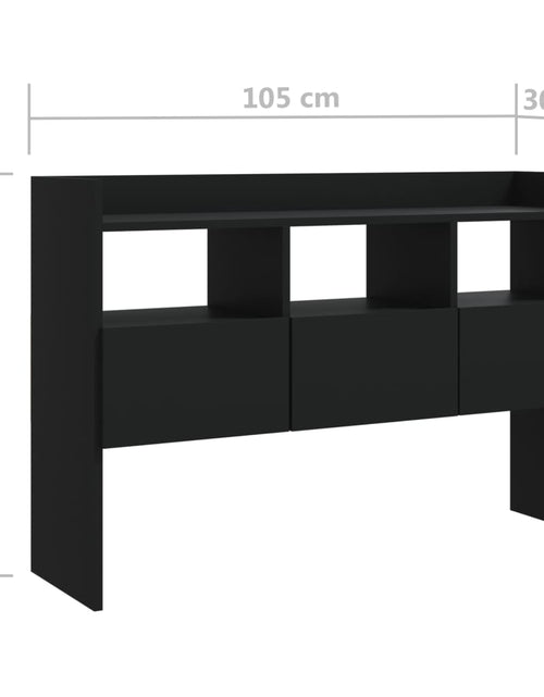 Загрузите изображение в средство просмотра галереи, Servantă, negru, 105x30x70 cm, PAL
