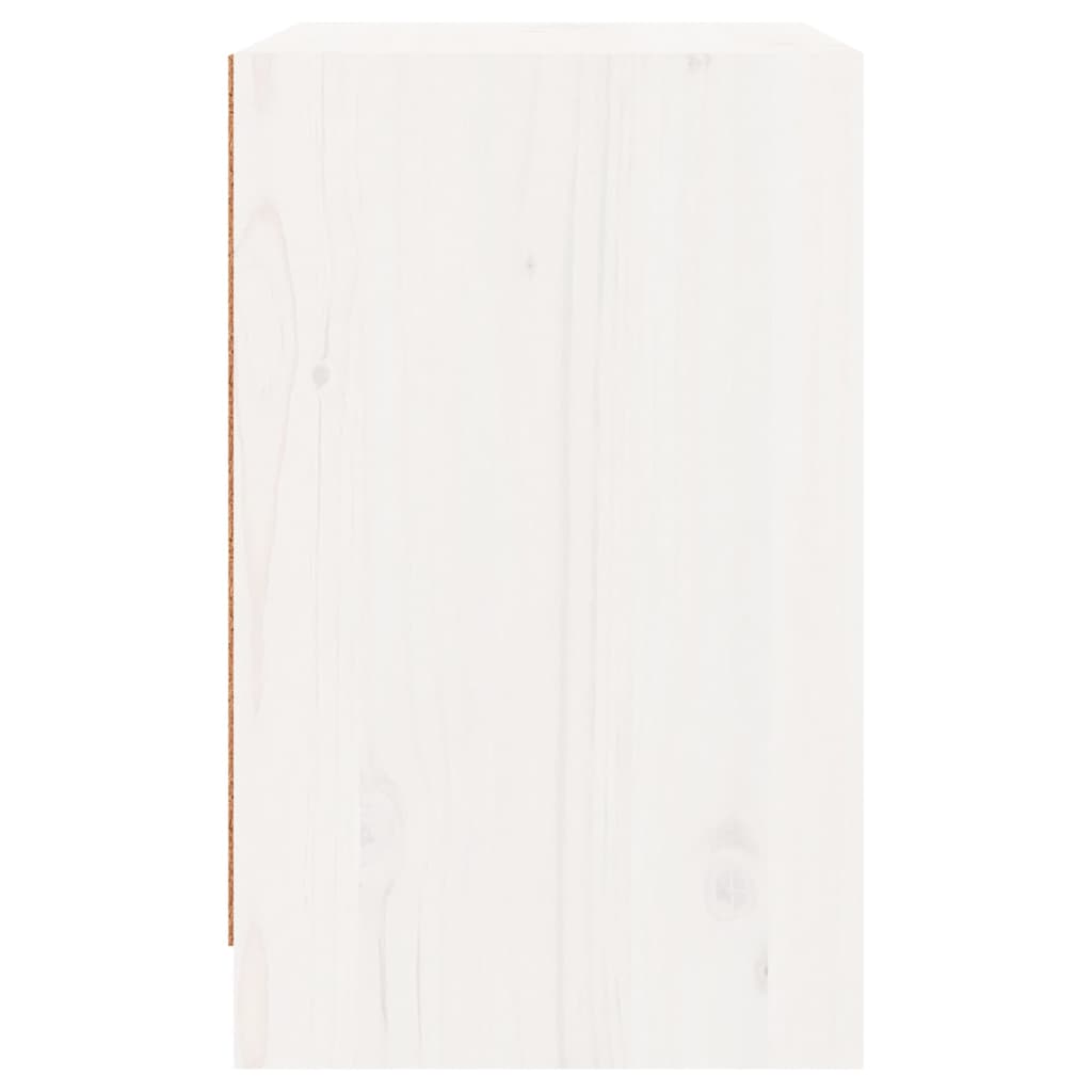 Noptieră, alb, 40x31x50 cm, lemn masiv de pin