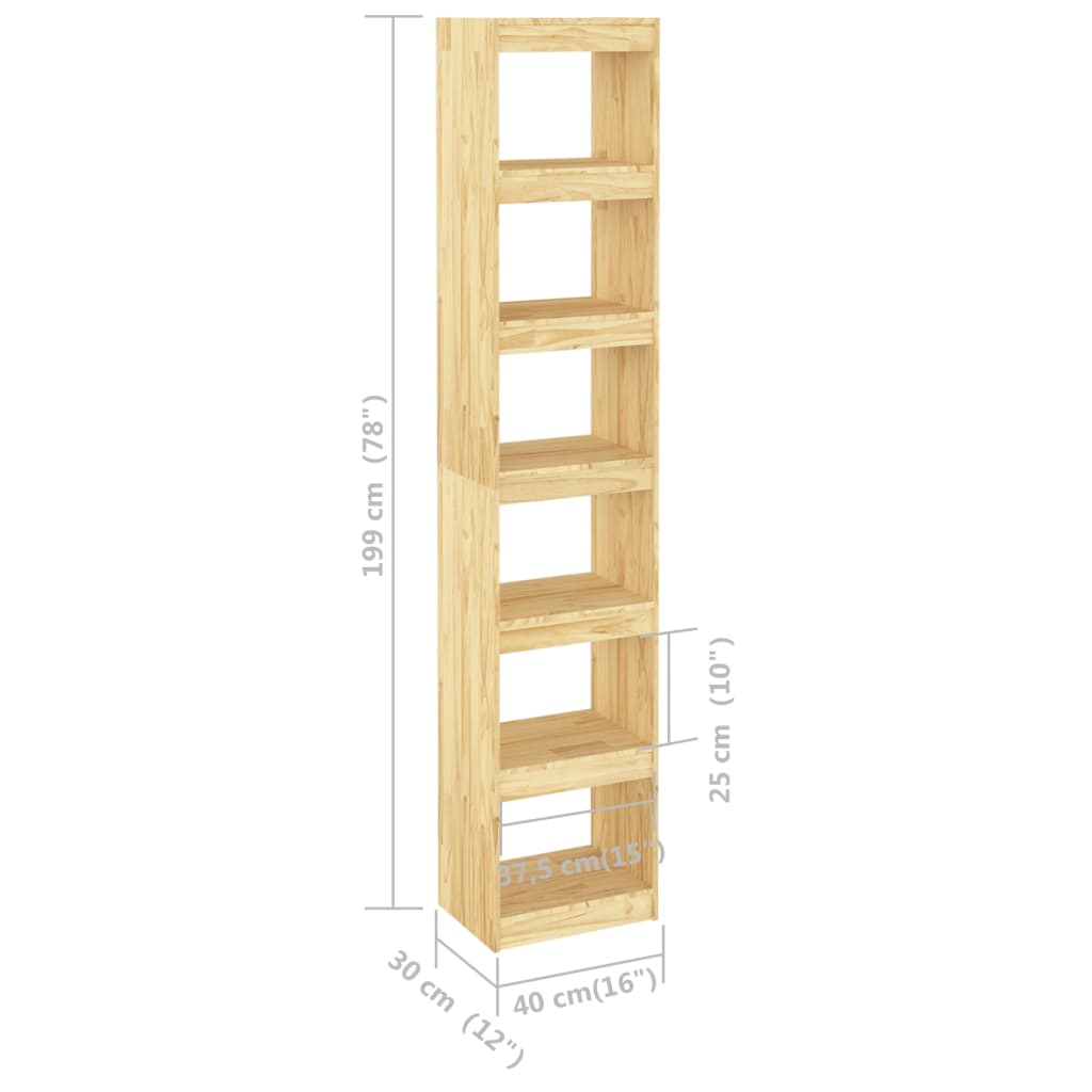 Bibliotecă/Separator cameră, 40x30x199 cm, lemn masiv pin - Lando