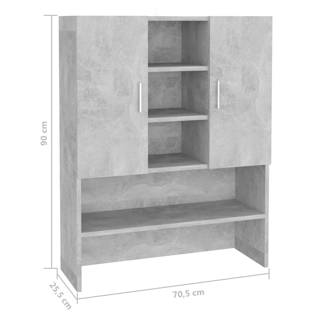 Dulap mașină de spălat, gri beton, 70,5x25,5x90 cm