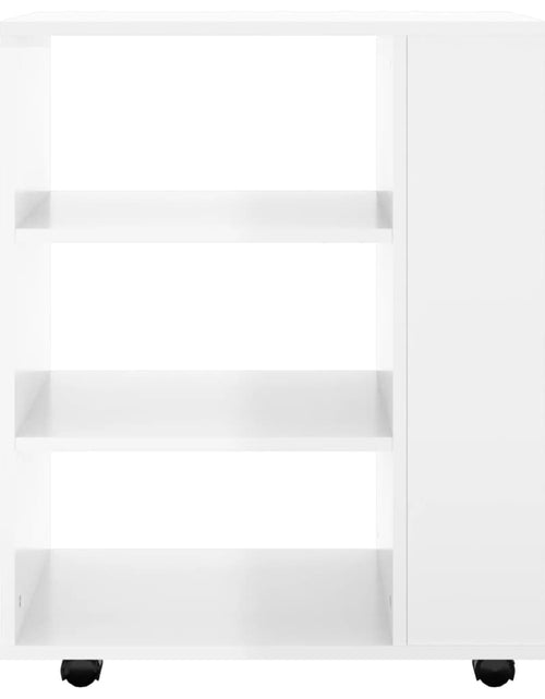 Încărcați imaginea în vizualizatorul Galerie, Dulap cu roți, alb extralucios, 60x35x75 cm, PAL
