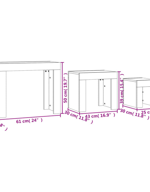 Încărcați imaginea în vizualizatorul Galerie, Mese suprapuse de cafea, 3 buc, stejar sonoma, lemn prelucrat
