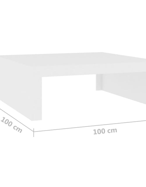 Загрузите изображение в средство просмотра галереи, Măsuță de cafea, alb, 100x100x35 cm, lemn prelucrat
