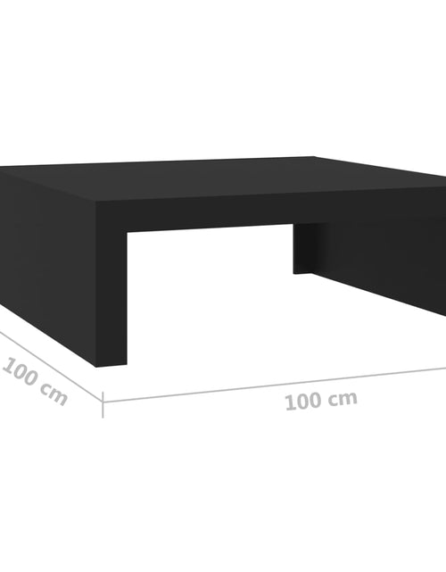 Загрузите изображение в средство просмотра галереи, Măsuță de cafea, negru, 100x100x35 cm, lemn prelucrat
