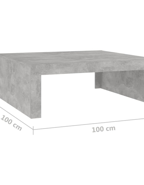 Загрузите изображение в средство просмотра галереи, Măsuță de cafea, gri beton, 100x100x35 cm, PAL
