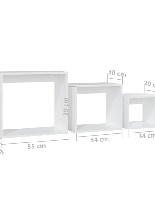 Încărcați imaginea în vizualizatorul Galerie, Măsuțe suprapuse, 3 buc., alb, PAL
