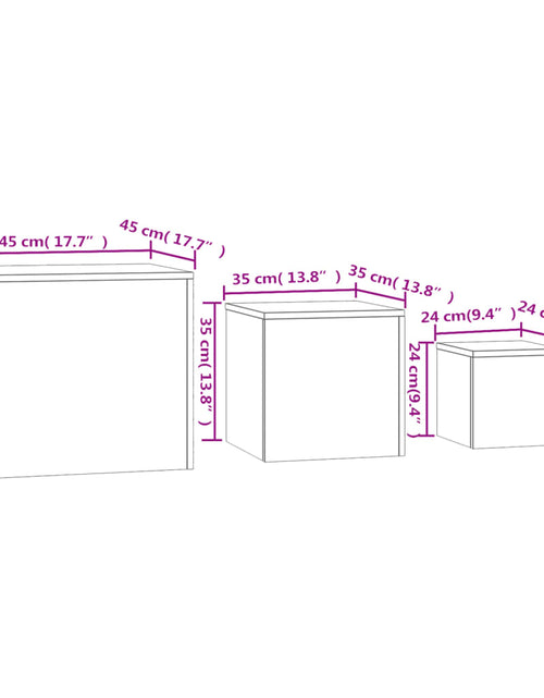 Загрузите изображение в средство просмотра галереи, Măsuțe laterale, 3 buc., stejar sonoma, PAL
